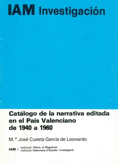 Catálogo de la narrativa editada en el País Valenciano de 1940 a 1960