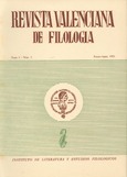 Revista Valenciana de Filologia. (Volum I, nº  1 Enero-abril 1951)