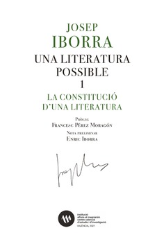 Josep Iborra. Una literatura possible 1