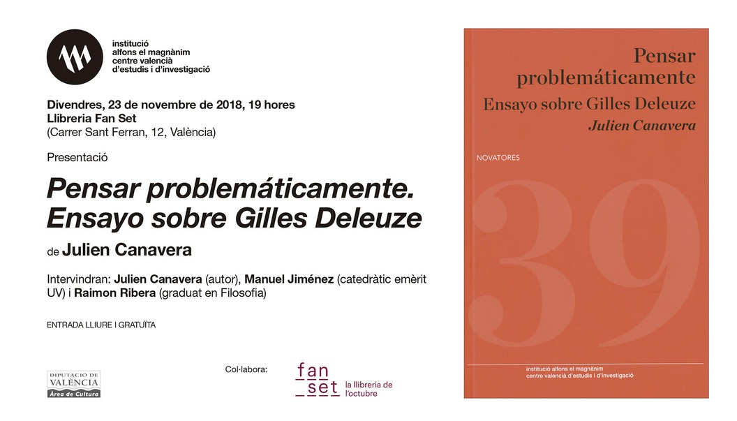 Julien Canavera presenta "Pensar problemáticamente. Ensayo sobre Gilles Deleuze"
