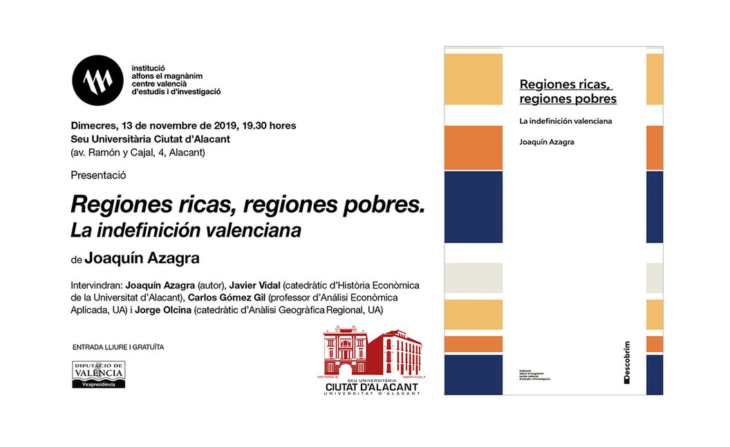 Joaquín Azagra presenta en Alicante ‘Regiones ricas, regiones pobres’